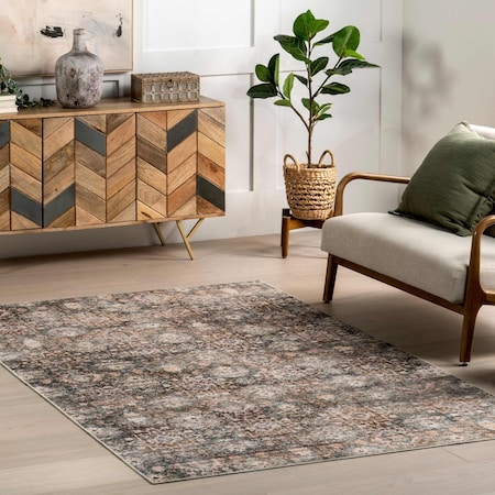 Nuloom Keziah Vintage Medallion Spill Proof Machine Washable Area Rug 5ft x 8ft HJTH17A-508